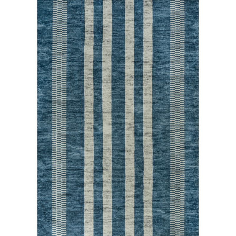 Vichy Geometric Striped Machine Washable Area Rug