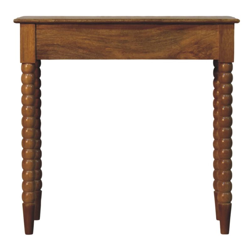 Artisan Furniture Solid Wood Amber Oak Spindle Console Table, 1 Drawer, Brown image number 7