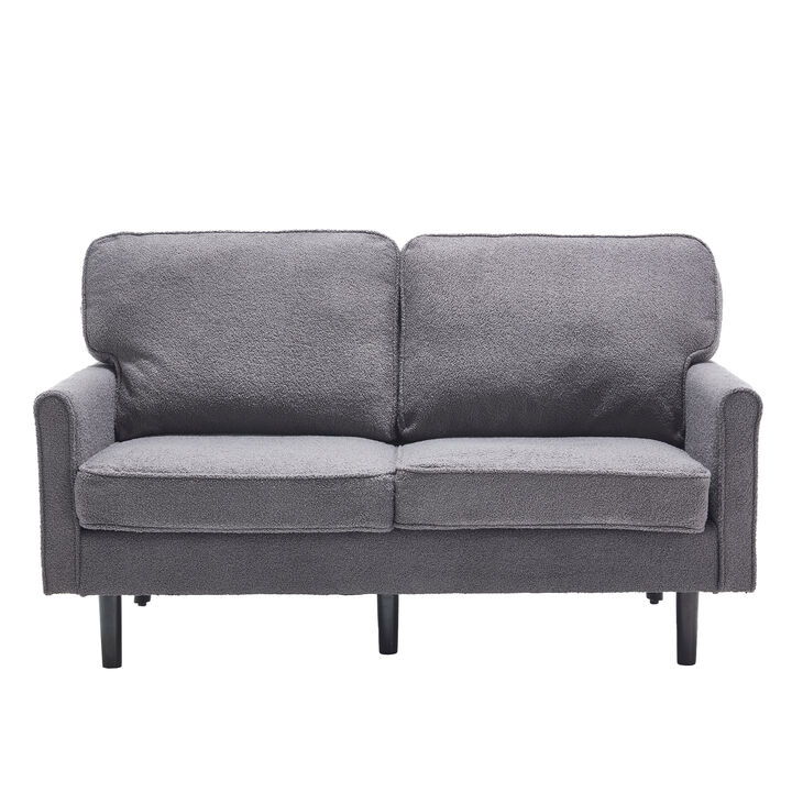TATEUS Mid Century Modern Loveseat - 2 Seater Comfy Sofa Couch with USB Port & Removable Pillow Cover for Living Room/Bedroom