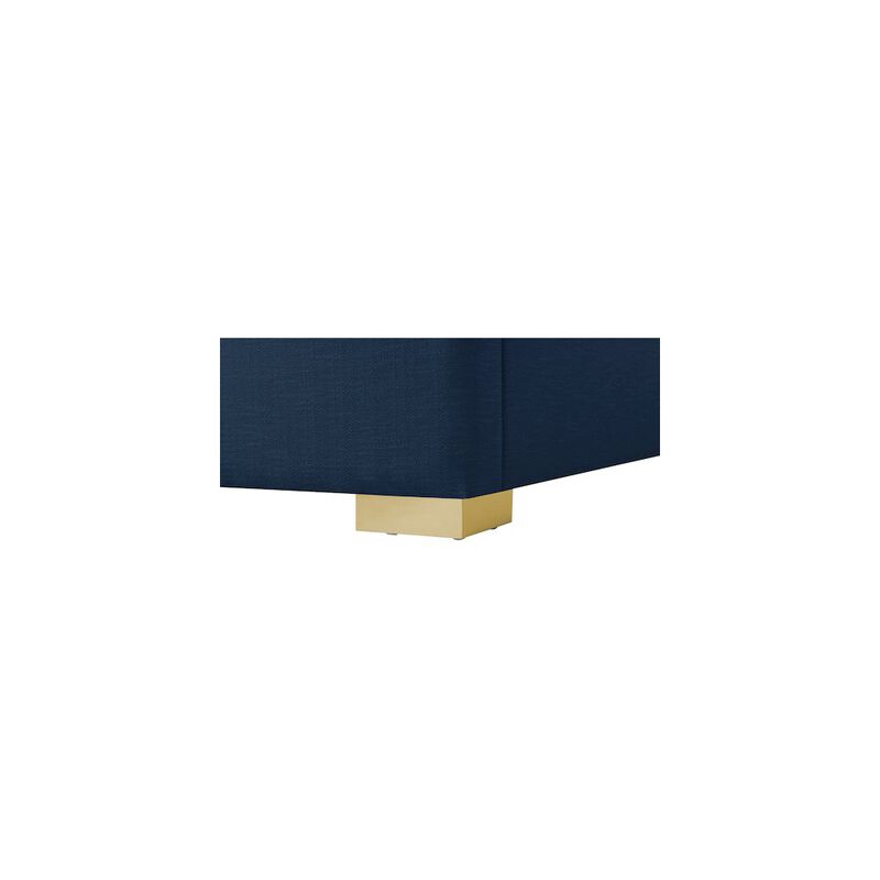 Meridian Furniture Royce Navy Linen Textured Fabric Full Bed