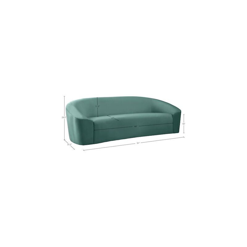 Meridian Furniture Riley Mint Velvet Sofa