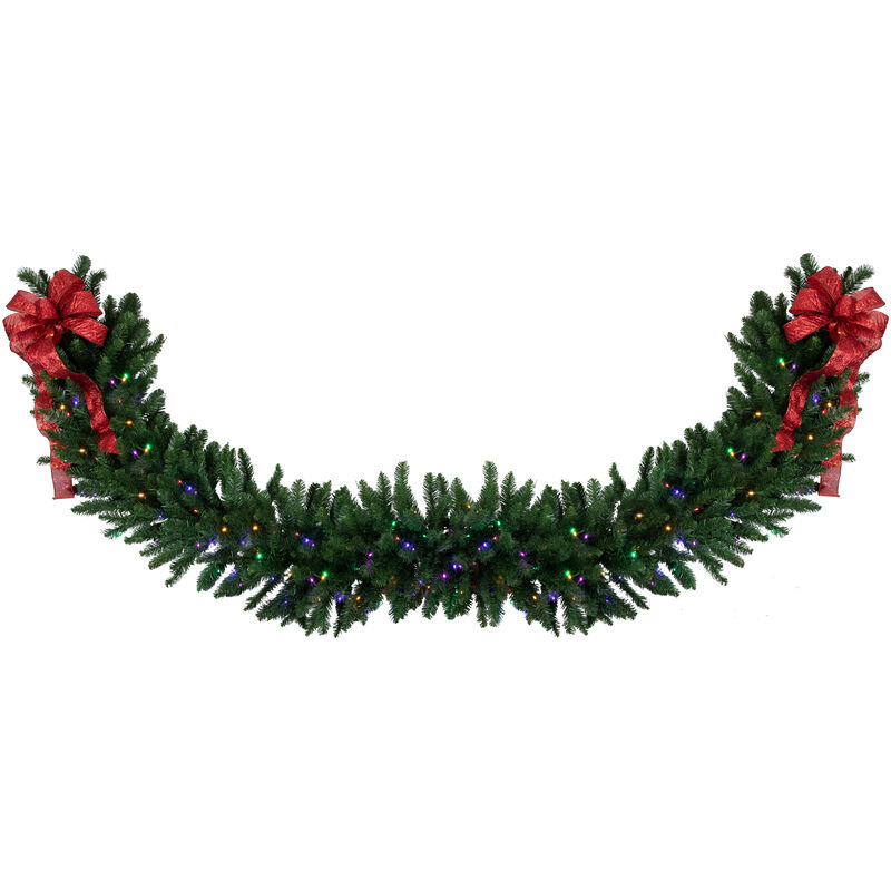 25' x 20" Pre-Lit Buffalo Fir Artificial Christmas Garland - Multi-Color LED Lights image number 2