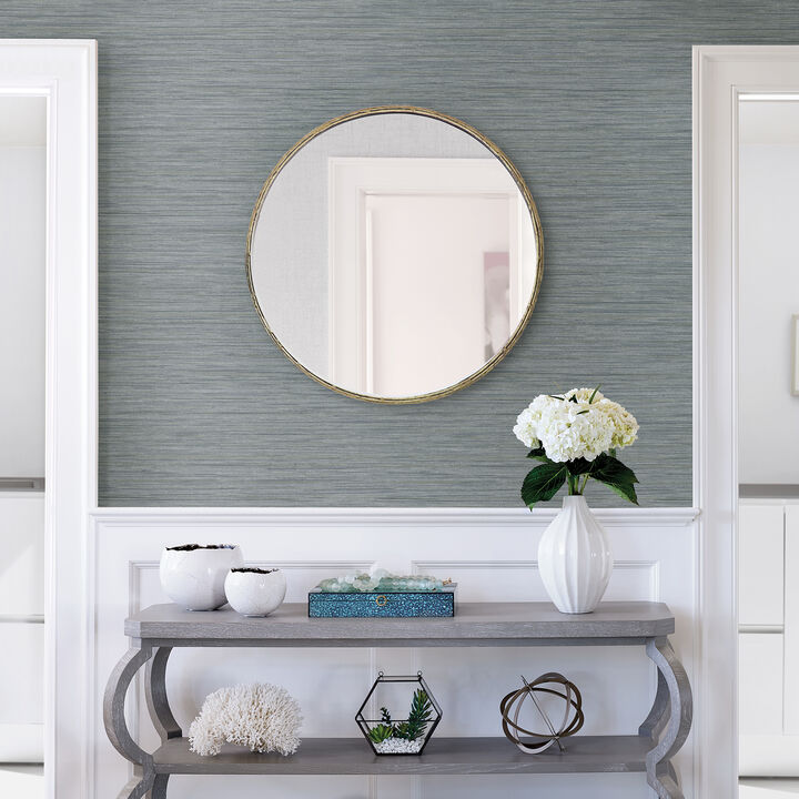 Barnaby Slate Faux Grasscloth Wallpaper