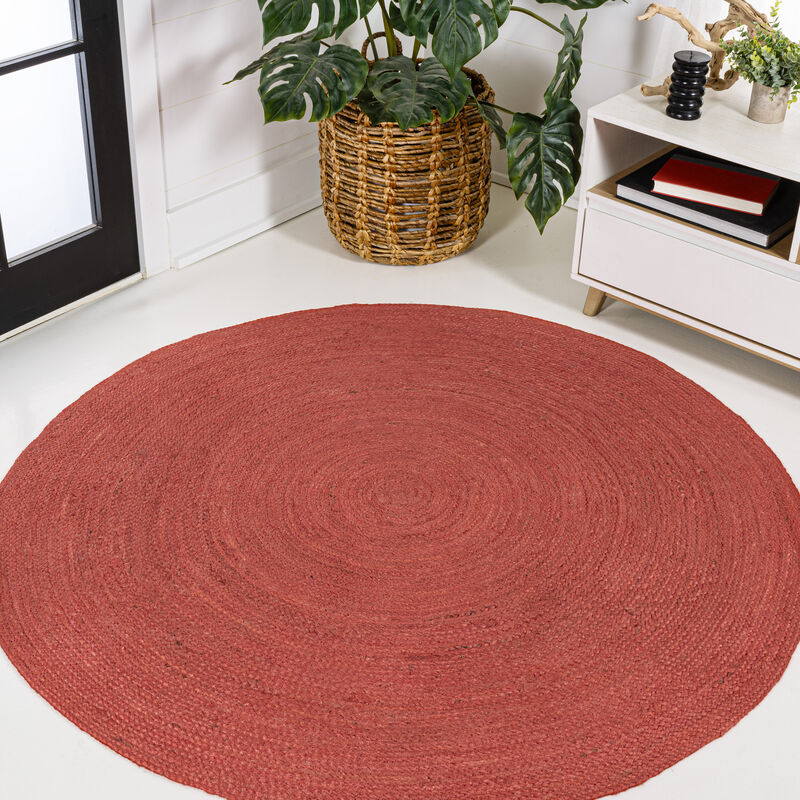 Zara Braided Coastal Cottage Round Jute Round Area Rug
