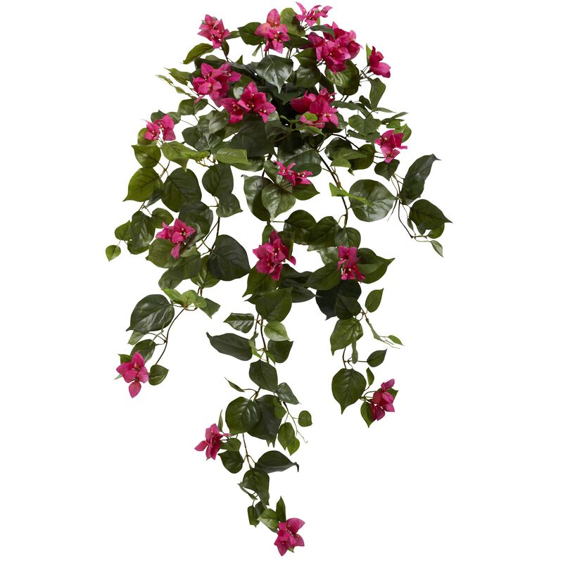 HomPlanti 37" Bougainvillea Hanging Artificial Plant (Set of 2) - Beauty image number 1