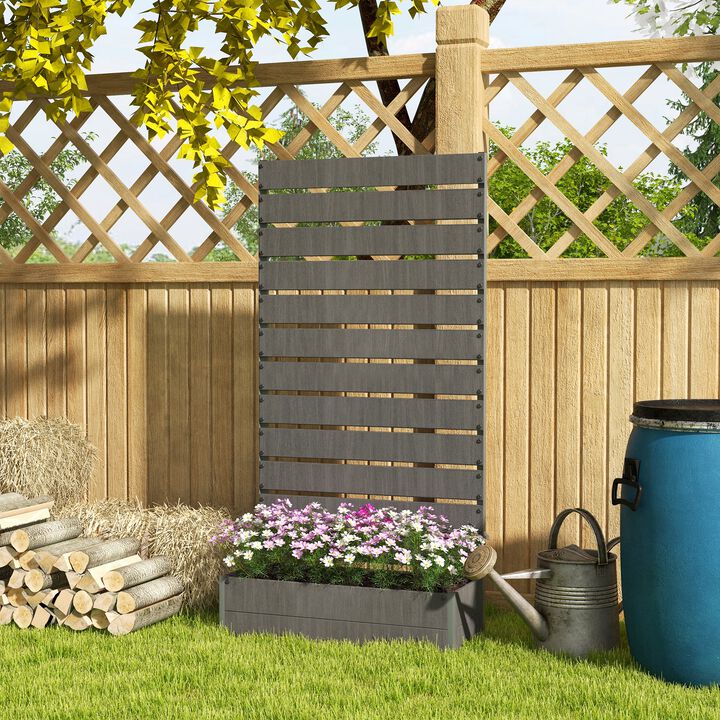 Hivvago Outdoor Garden Bed with Trellis for Climbing Plants