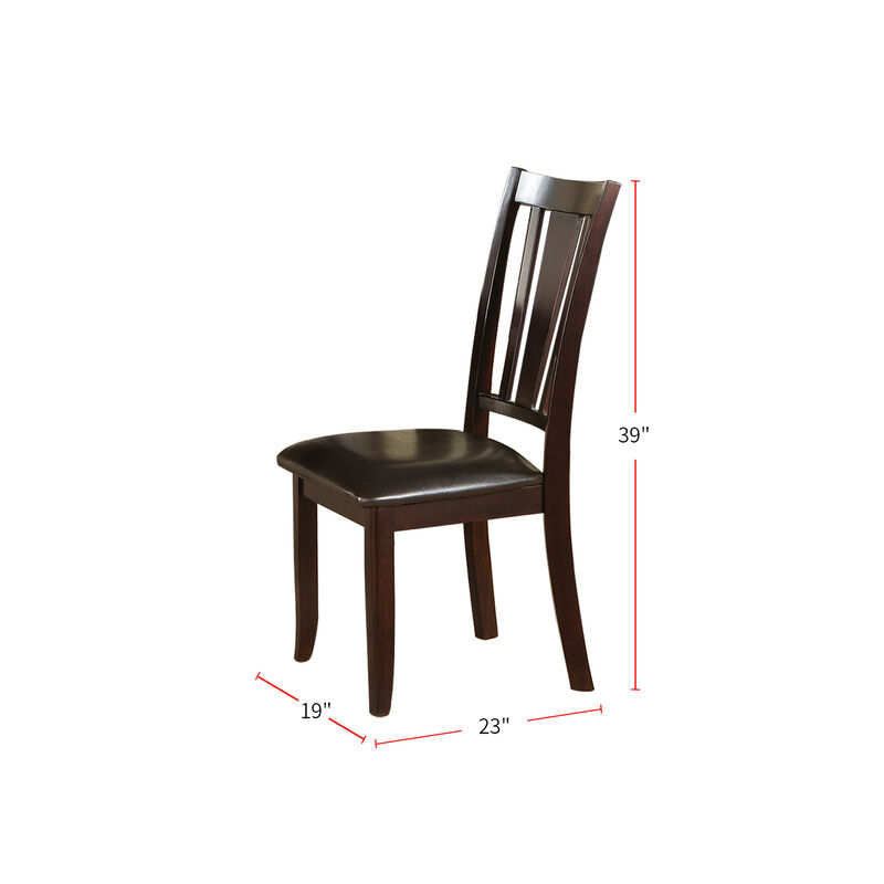 Streamdale Charlton Slat Back Dining Side Chairs In Espresso, Set Of 2