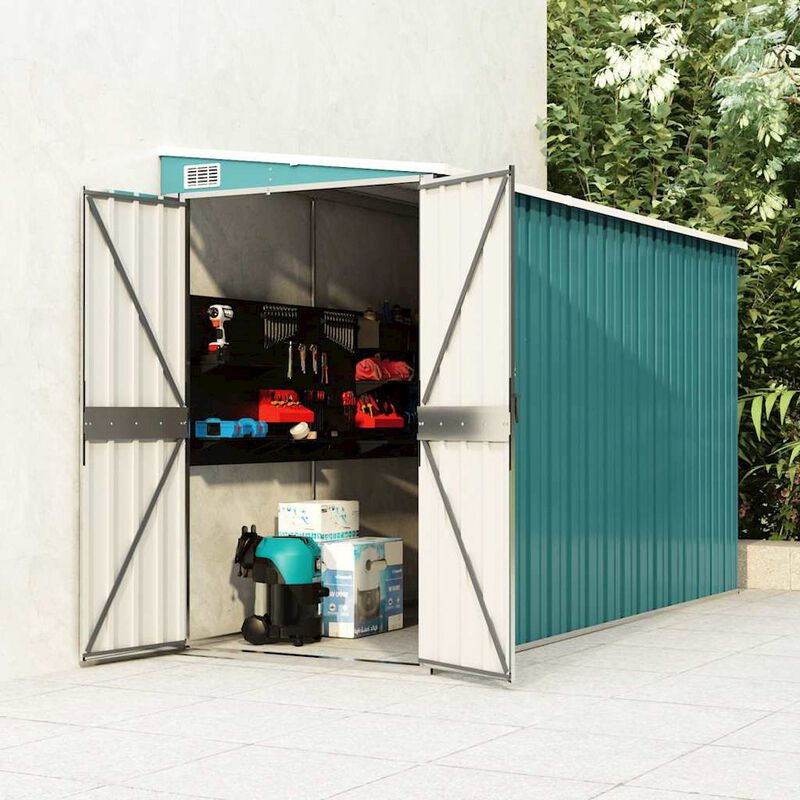 Garden Shed Green Galvanized steel, metal Large Garden Shed
