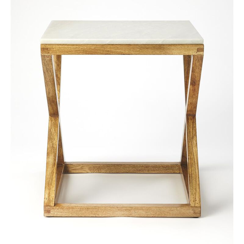 Marble and Wood Accent Table, Belen Kox