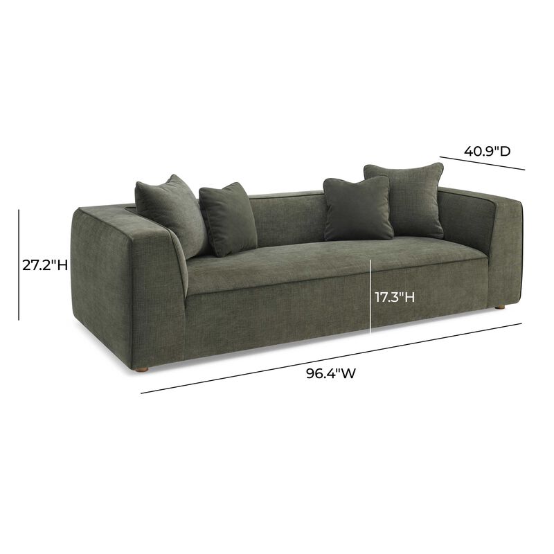 Tristine Olive Green Upcycled Basketweave Sofa image number 6