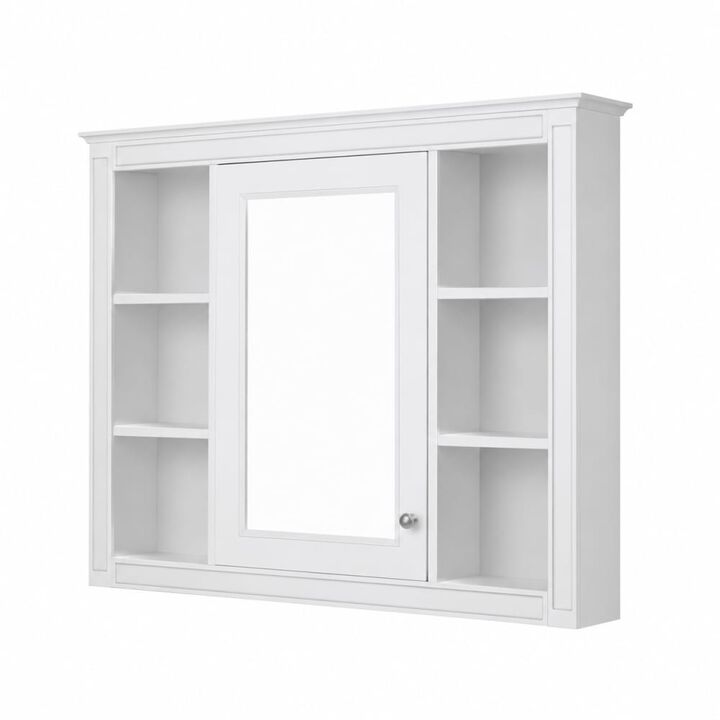 ELEMENT ACE 35 Inch Wall Mounted Medicine Cabinet with Mirror, Modern Bathroom Storage Cabinet with Adjustable Shelves, Towel Rod and Ample Storage Space
