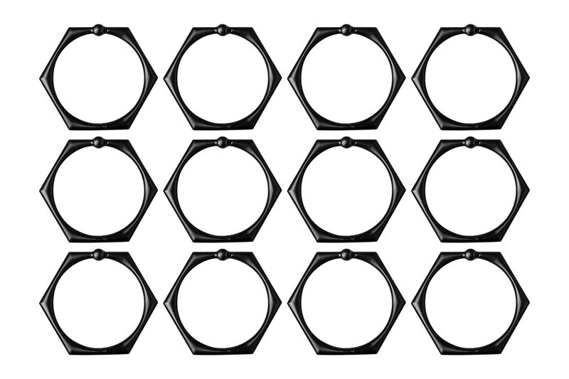 12-Piece Proof Zinc Hexagon-Shaped Shower Curtain Hooks with Clasp Closure image number 4