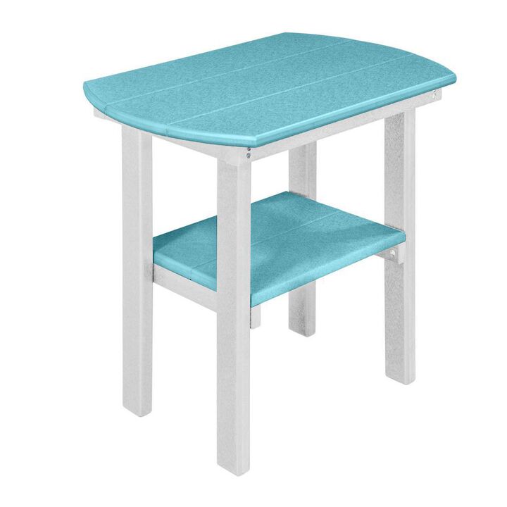OS Home and Office Model 525ARW Oval End Table in Aruba Blue with a White Base, Made in the USA