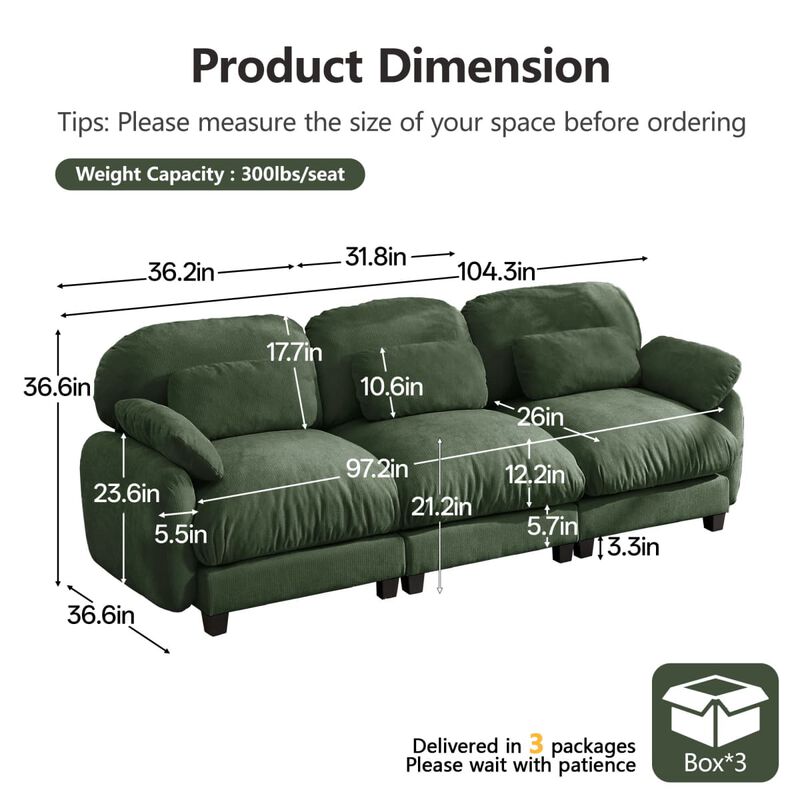 3-Seat modular cloud couch image number 2