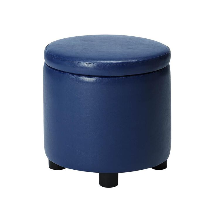 Convience Concept, Inc. Designs 4 Comfort Round Accent Storage Ottoman with Reversible Tray Lid