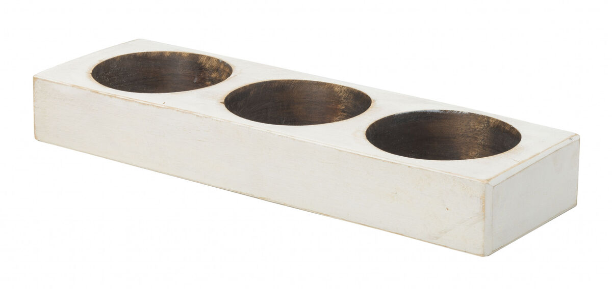Three-Hole Distressed Cheese Mold Candle Holder &ndash; Unique Rustic Candle Display for Living Room or Dining Table