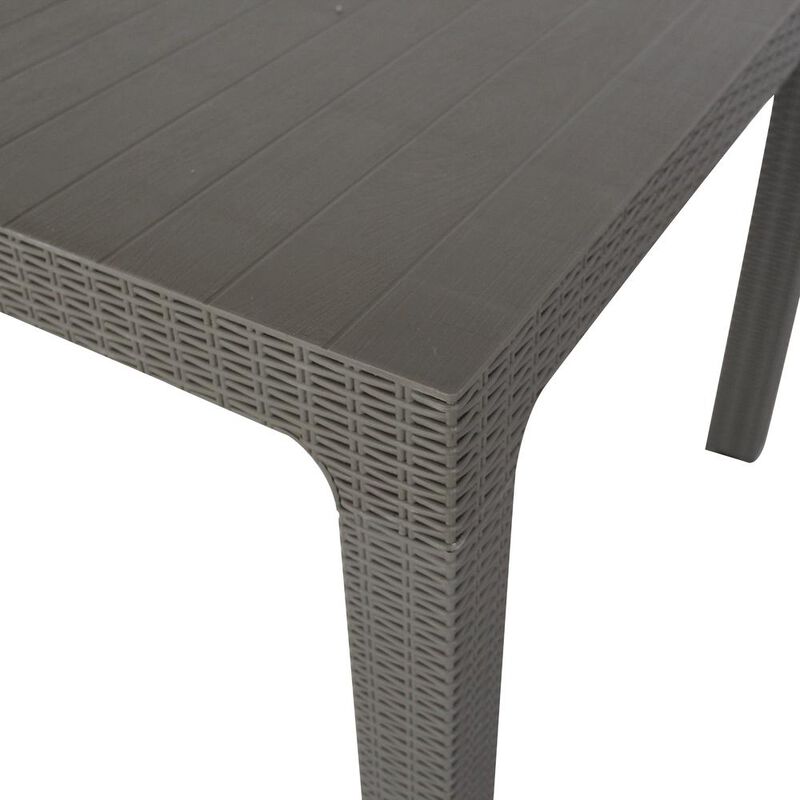 DUKAP LUCCA 7 Piece Dining Set, Grey with Beige Cushions