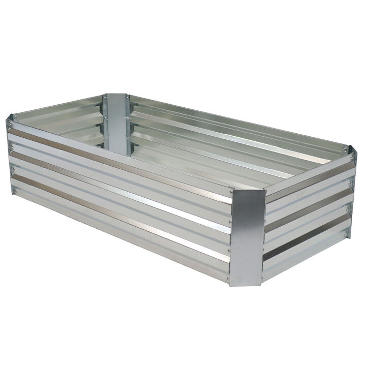 4 x2 ft (1.2x0.6 m) Galvanized Steel Rectangle-Shaped Raised Garden Bed