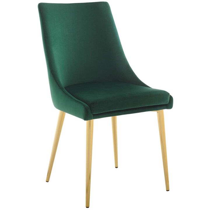 Modway Viscount Modern Accent Performance Velvet Dining Chair, Green
