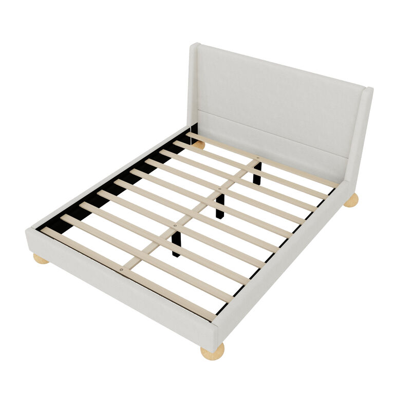 Merax Modern Velvet Upholstered Platform Bed image number 3