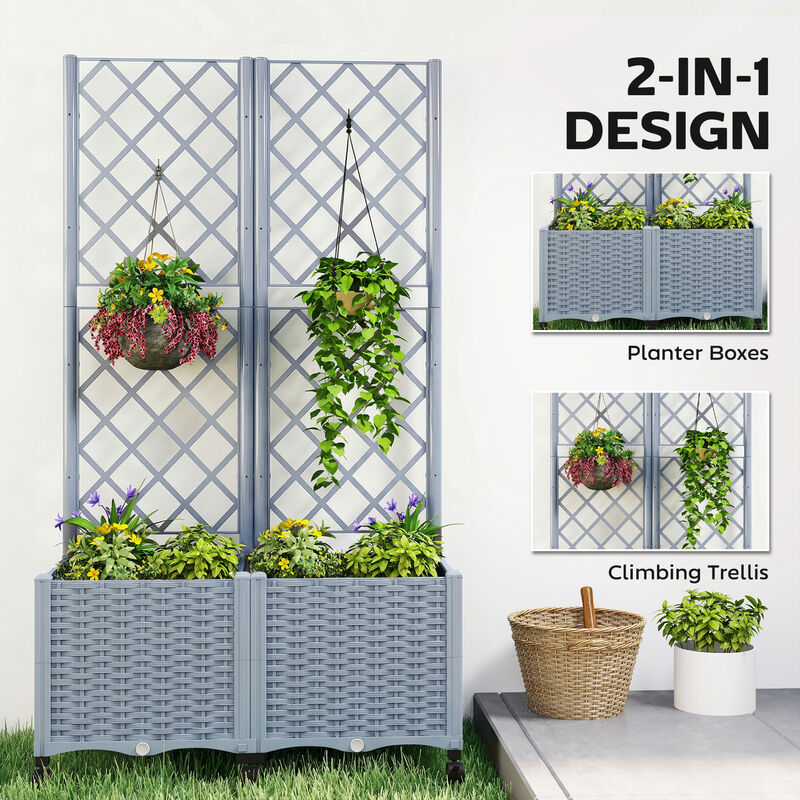 Hivvago Mobile Self-Watering Raised Planter with Trellis image number 3