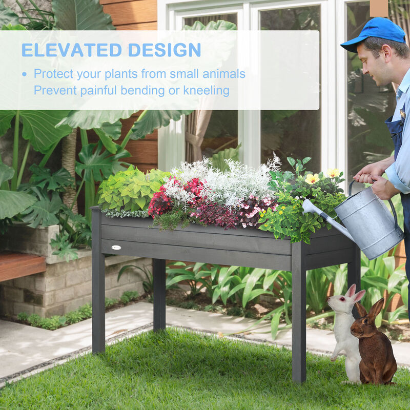 Hivvago Raised Planter Box 48" for Vegetables Herbs and Flowers image number 4