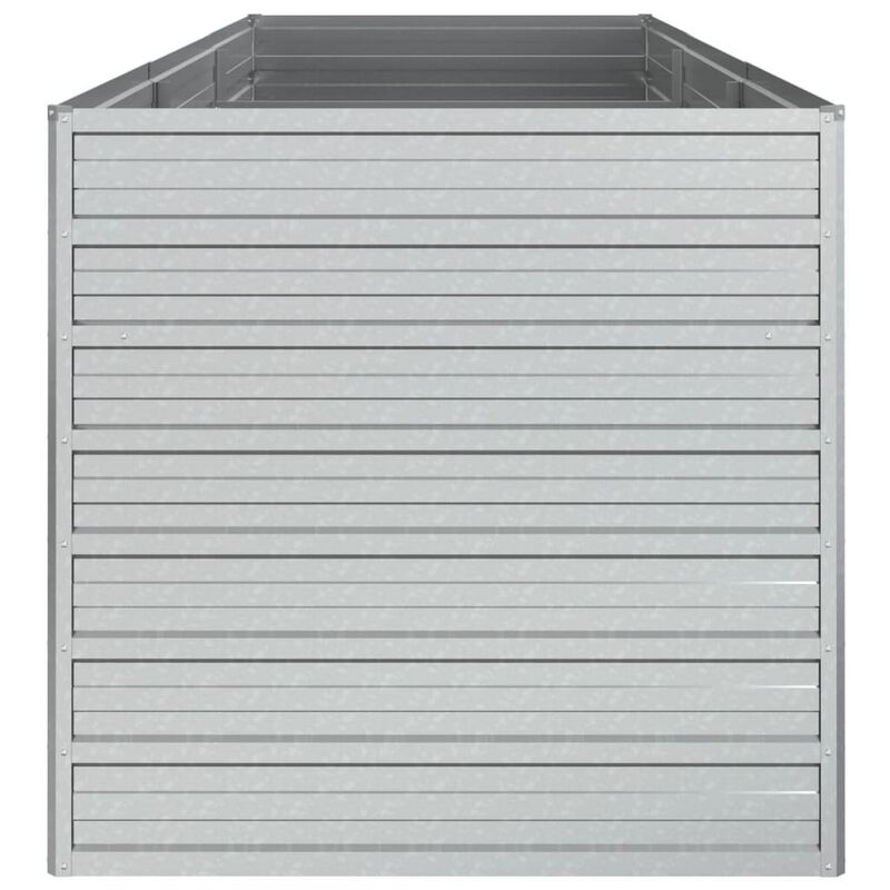 Outdoor Raised Garden Flower Bed, Silver Galvanized Steel, 32x95 Inch image number 3
