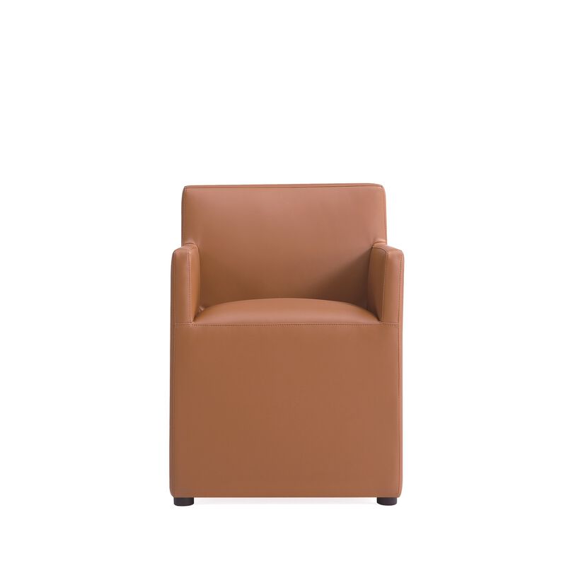 Anna Square Dining Arm Chairs in Brown (Set of 2) image number 0