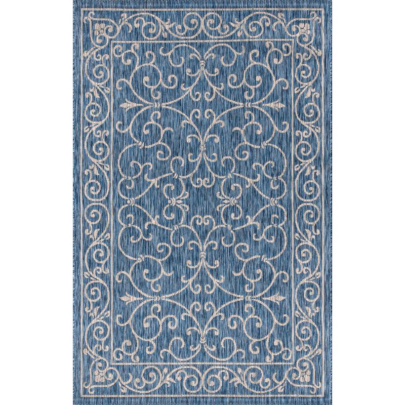 Charleston Vintage Filigree Textured Weave Indoor/Outdoor Area Rug