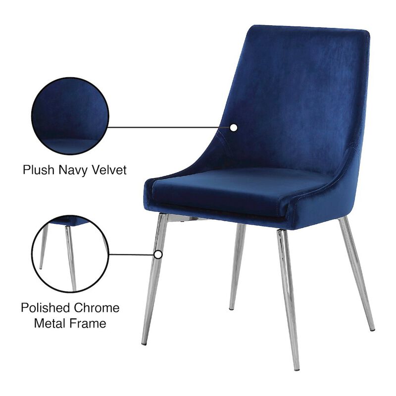 Meridian Furniture Karina Navy Velvet Dining Chair, Set of 2