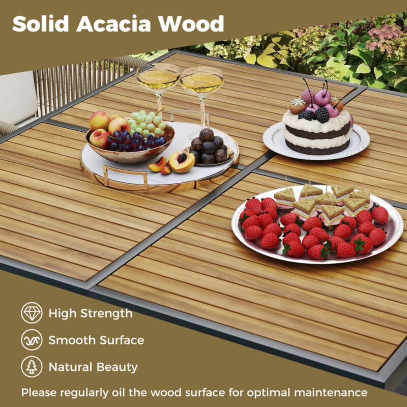 Hivvago 5 Pieces Patio Dining Set with Acacia Wood Tabletop