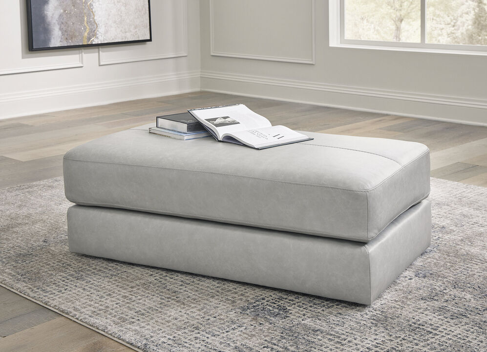 Amiata Oversized Leather Accent Ottoman