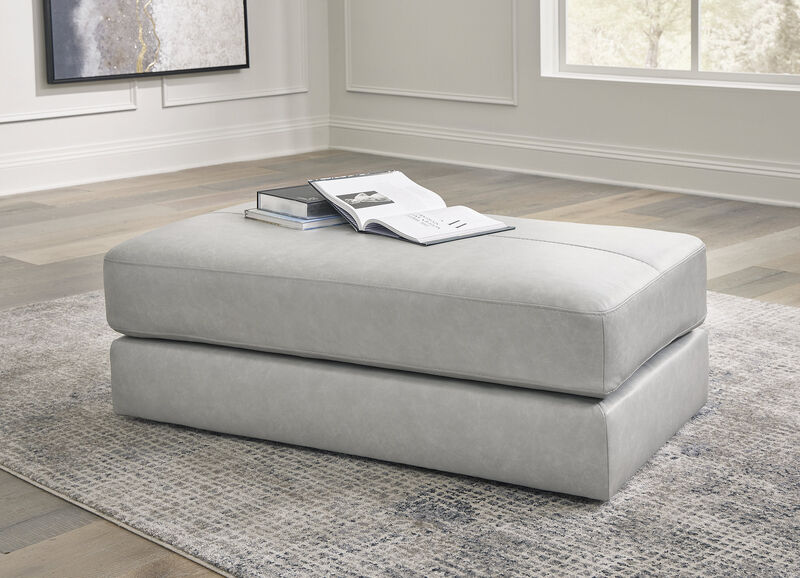 Amiata Oversized Leather Accent Ottoman image number 1