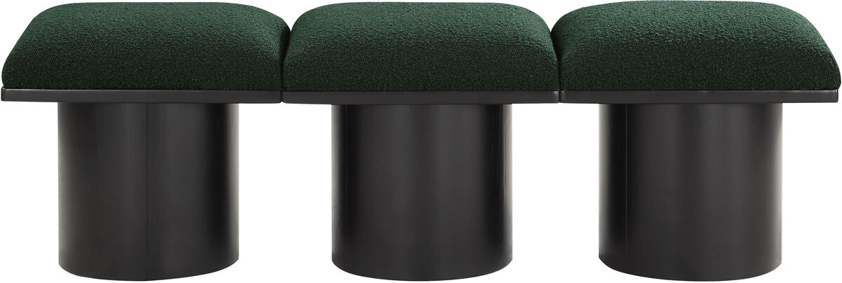 Meridian Furniture Pavilion Green Boucle Fabric Bench