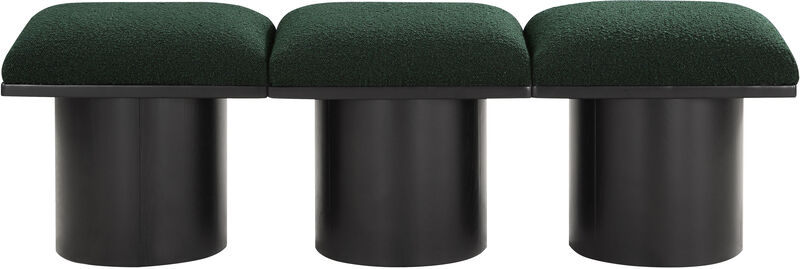 Meridian Furniture Pavilion Green Boucle Fabric Bench