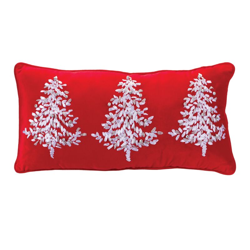 Pillow with Tree Print &ndash; Throw Pillow for Sofa, Couch, and Holiday Decor