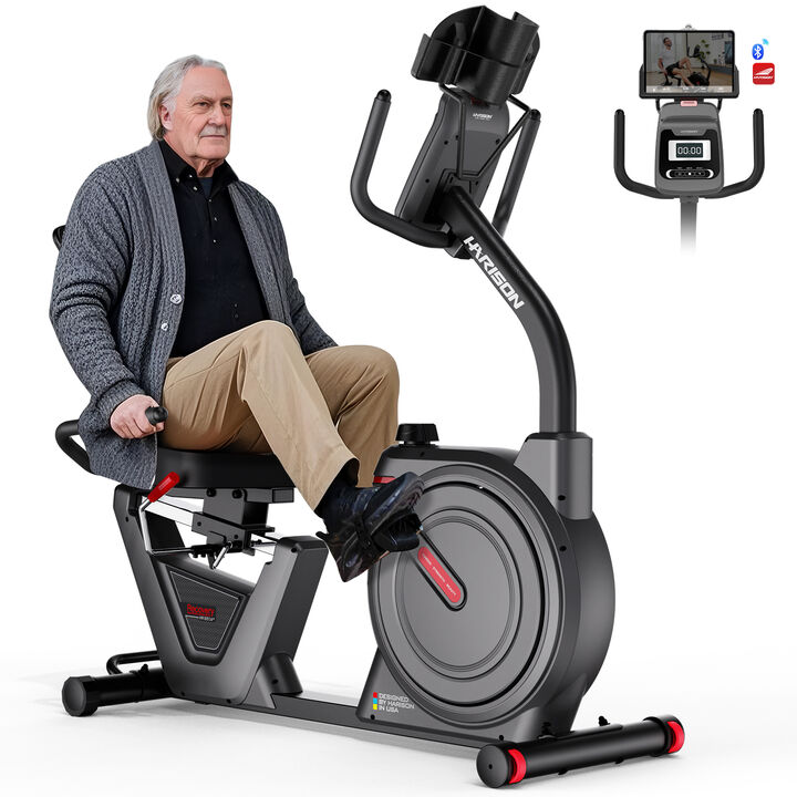 HARISON Semi Commercial Magnetic Recumbent Exercise Bike 450LB Capacity for Seniors Adults (HR-B51)