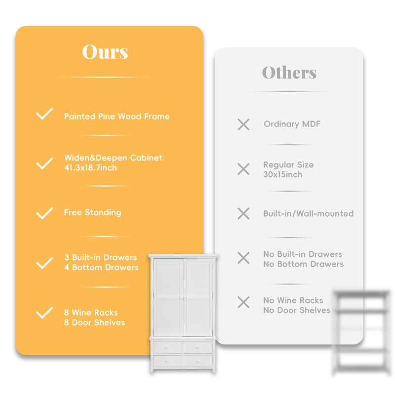 Merax Freestanding Kitchen Pantry Storage Cabinet Cupboard image number 5