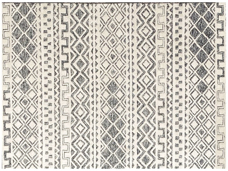 HomeRoots Wool Abstract Geometric Hand Tufted Non Skid Area Rug image number 0