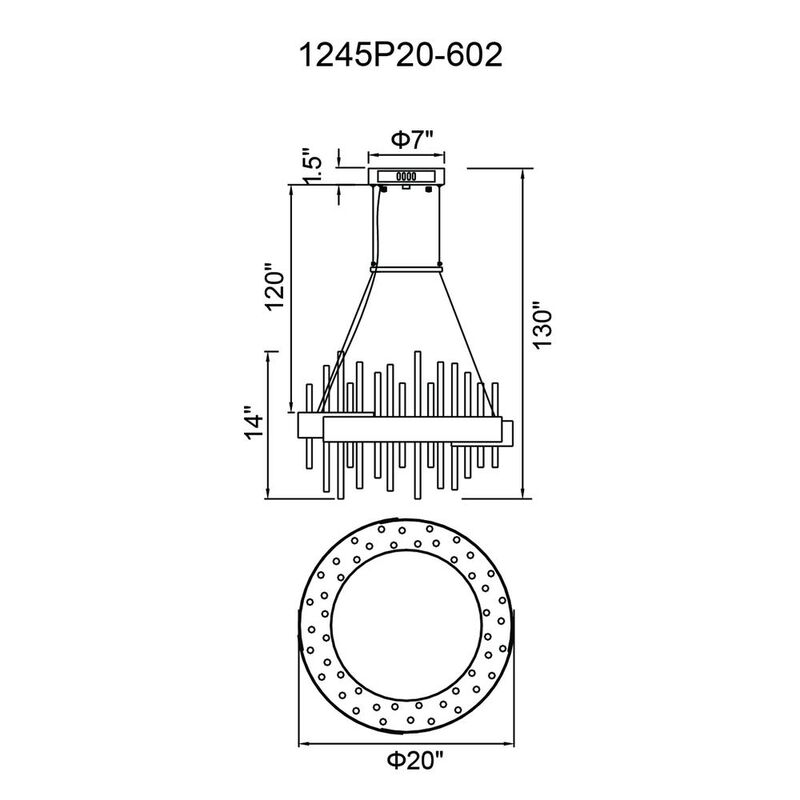 CWI Lighting Millipede 20 in LED Satin Gold Chandelier