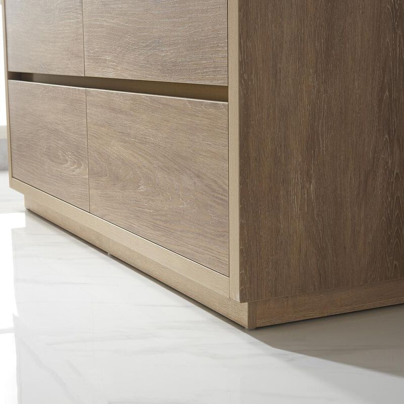 Vinnova Design Double Sink Bath Vanity with White Composite Integral Square Sink Top