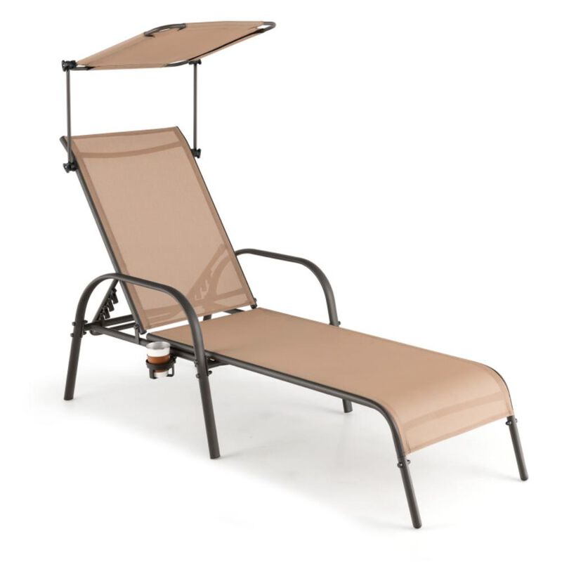 Hivvago Patio Heavy-Duty 5-Level Adjustable Chaise Lounge Chair