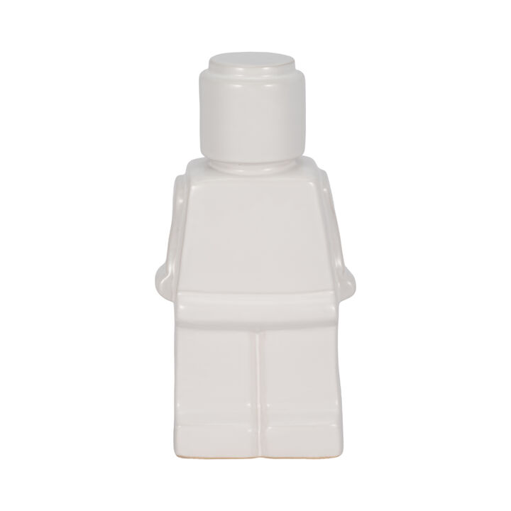 12" Block Man Figure, White