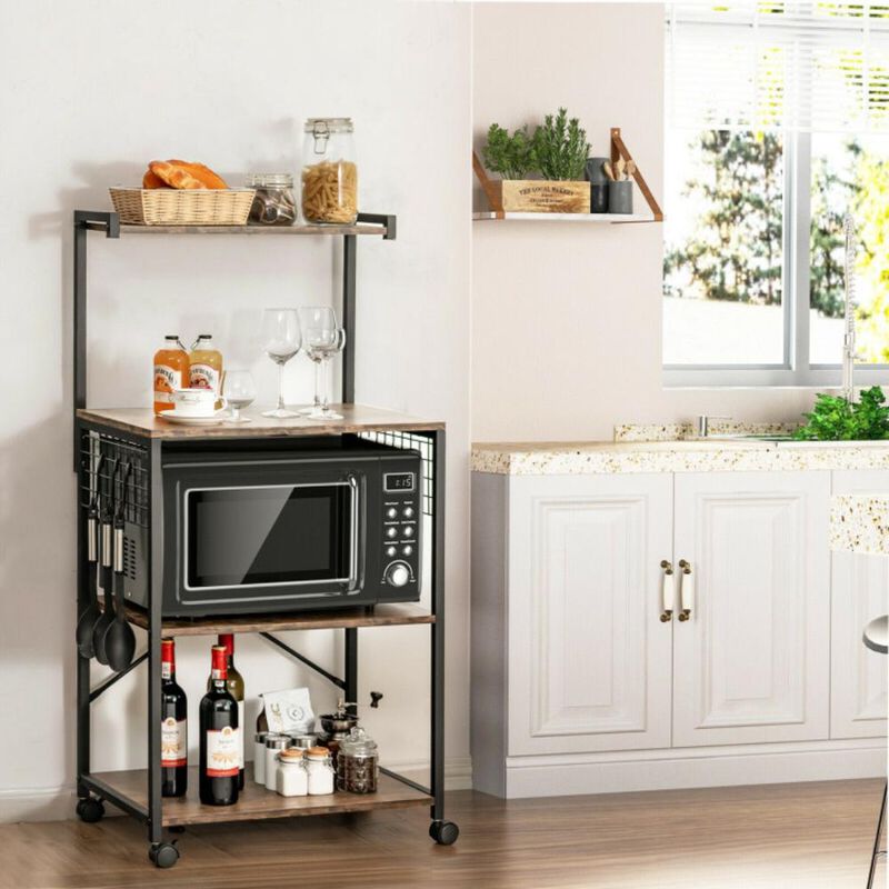 Hivvago 4-Tier Kitchen Baker&rsquo;s Rack on Wheels