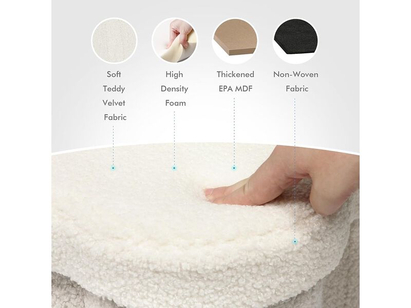 Boucle Ottoman Seat for Dorm Room image number 3