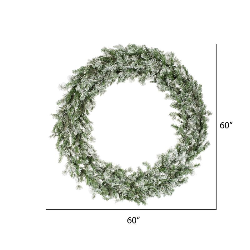Vickerman 60" Flocked Kiana Wreath Dura-Lit 200WW image number 2