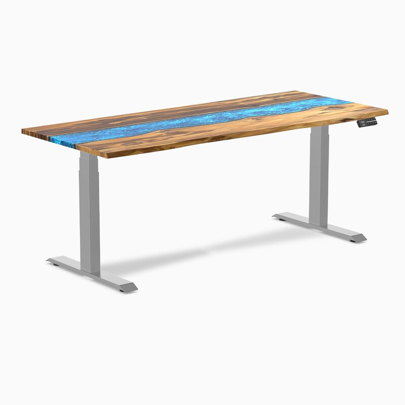Desky Dual Resin Hardwood Sit Stand Desk image number 0