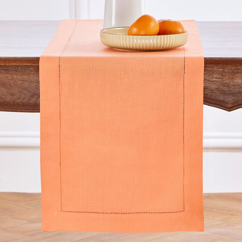 Solino Home Classic Hemstitch 100% Linen Table Runner &ndash; Handcrafted, Machine Washable, Perfect for Holiday and Everyday Dining