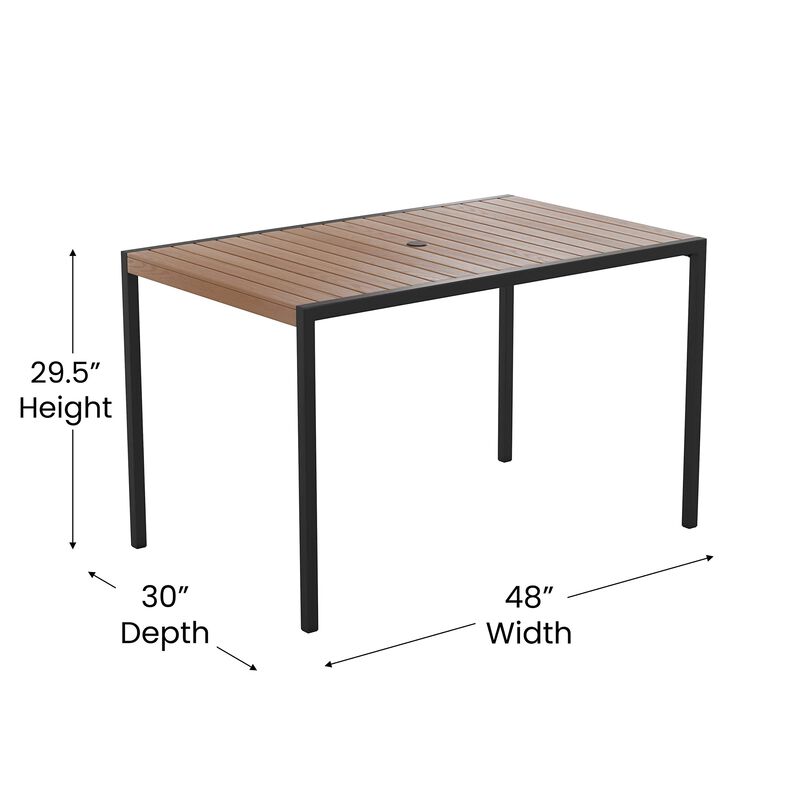 Faux Teak Patio Table-4 Chairs image number 4