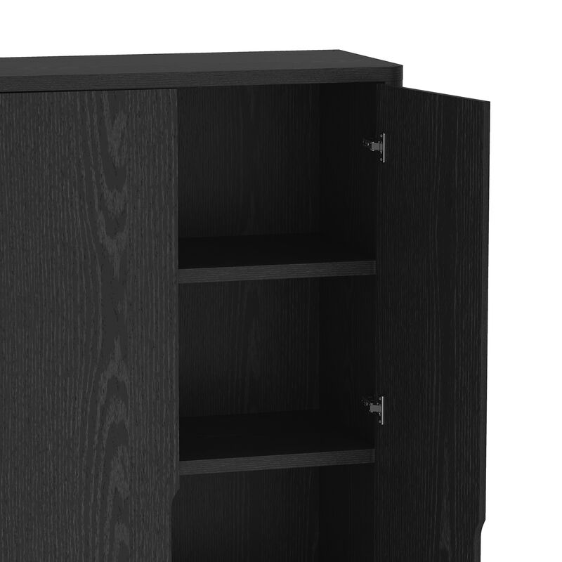 Rivington Black Bookcase Cabinet (Set of 3)